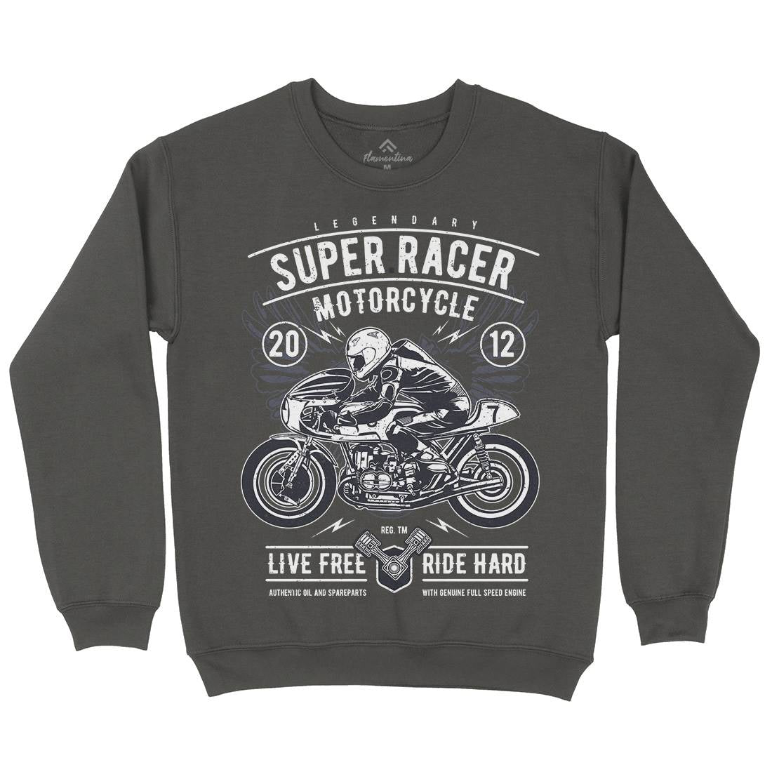 Super Racer Mens Crew Neck Sweatshirt Motorcycles A768