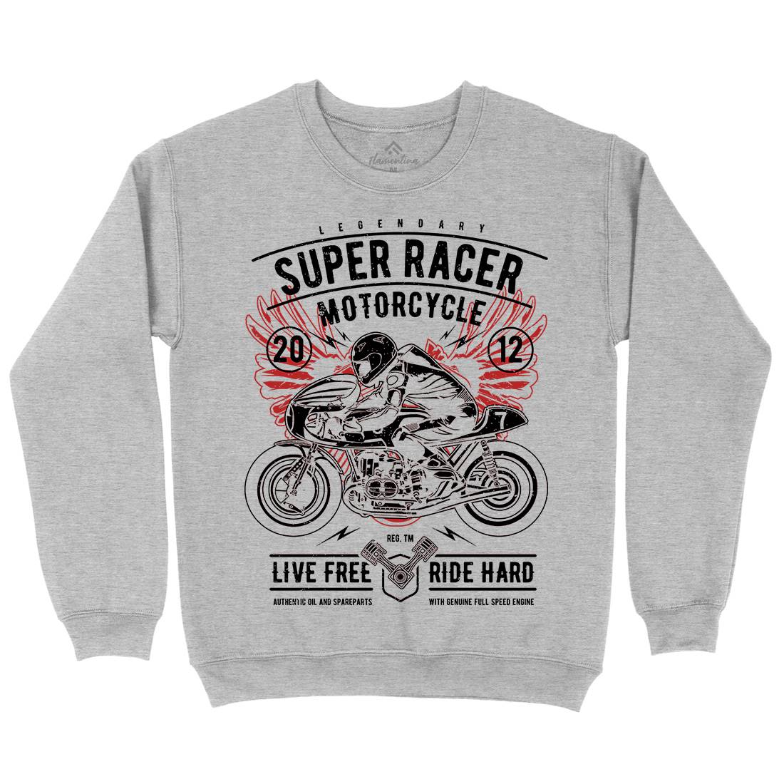 Super Racer Mens Crew Neck Sweatshirt Motorcycles A768