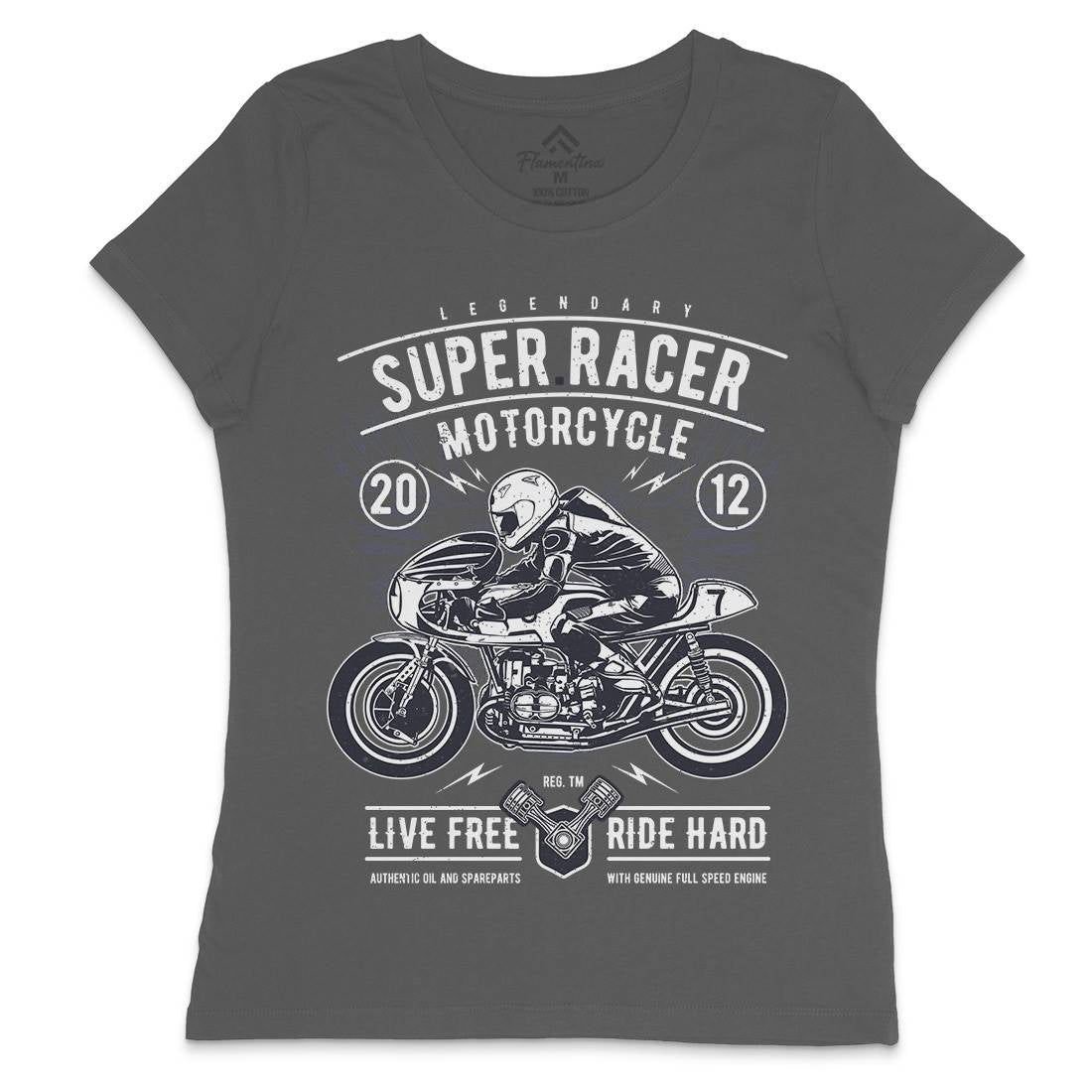 Super Racer Womens Crew Neck T-Shirt Motorcycles A768