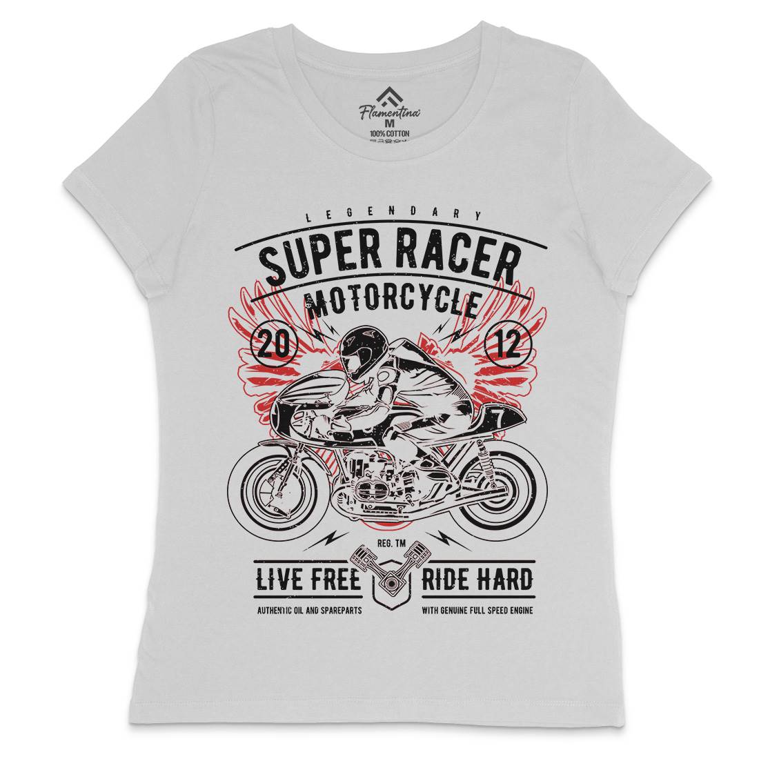 Super Racer Womens Crew Neck T-Shirt Motorcycles A768