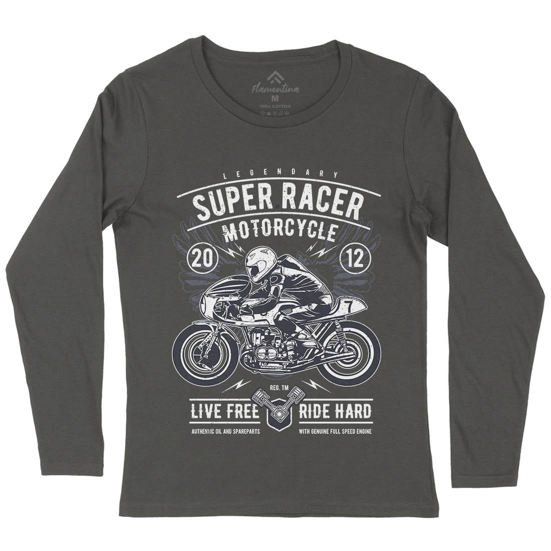 Super Racer Womens Long Sleeve T-Shirt Motorcycles A768