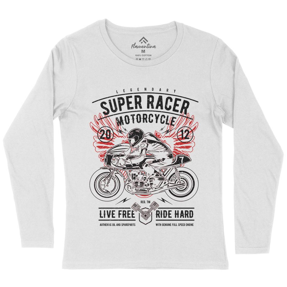 Super Racer Womens Long Sleeve T-Shirt Motorcycles A768