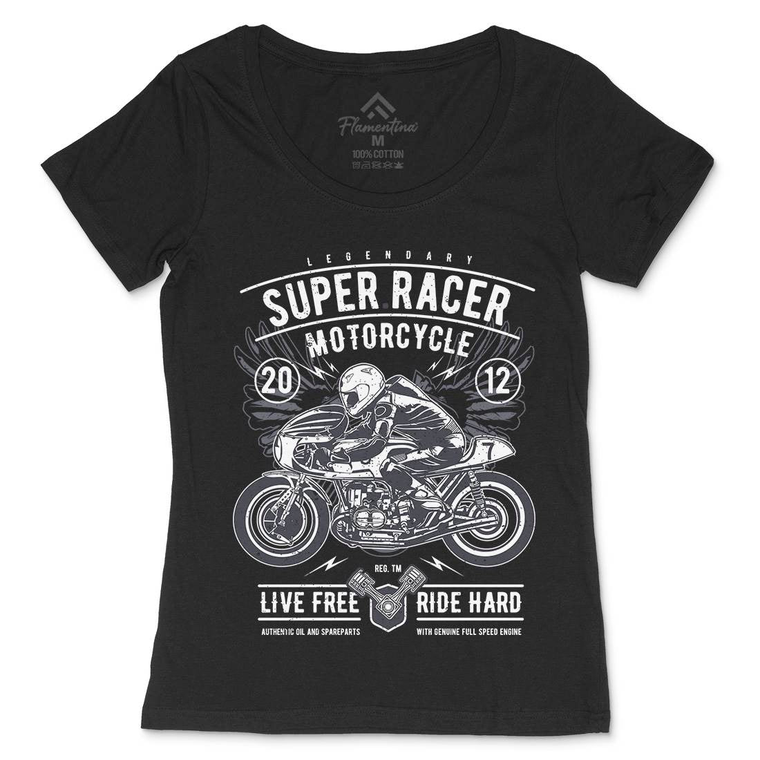 Super Racer Womens Scoop Neck T-Shirt Motorcycles A768