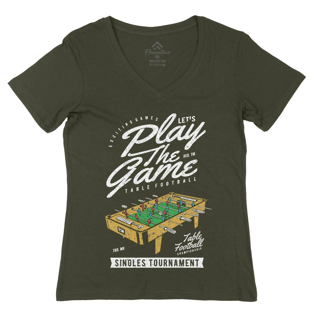 Table Football Womens Organic V-Neck T-Shirt Sport A769