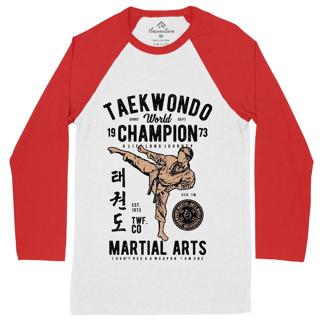 Taekwondo Mens Long Sleeve Baseball T-Shirt Sport A770