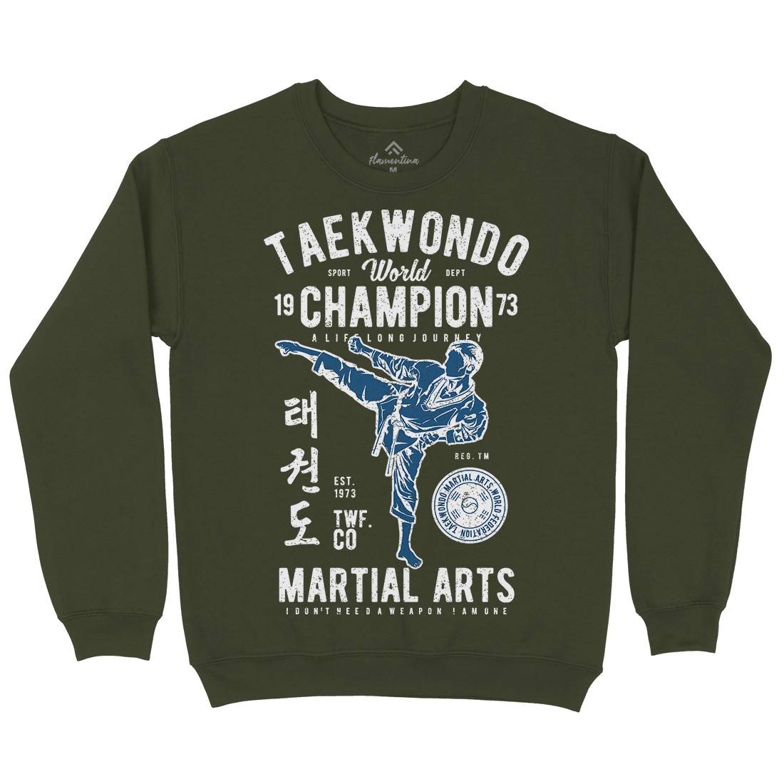 Taekwondo Mens Crew Neck Sweatshirt Sport A770