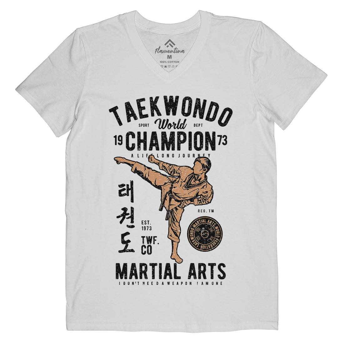 Taekwondo Mens Organic V-Neck T-Shirt Sport A770
