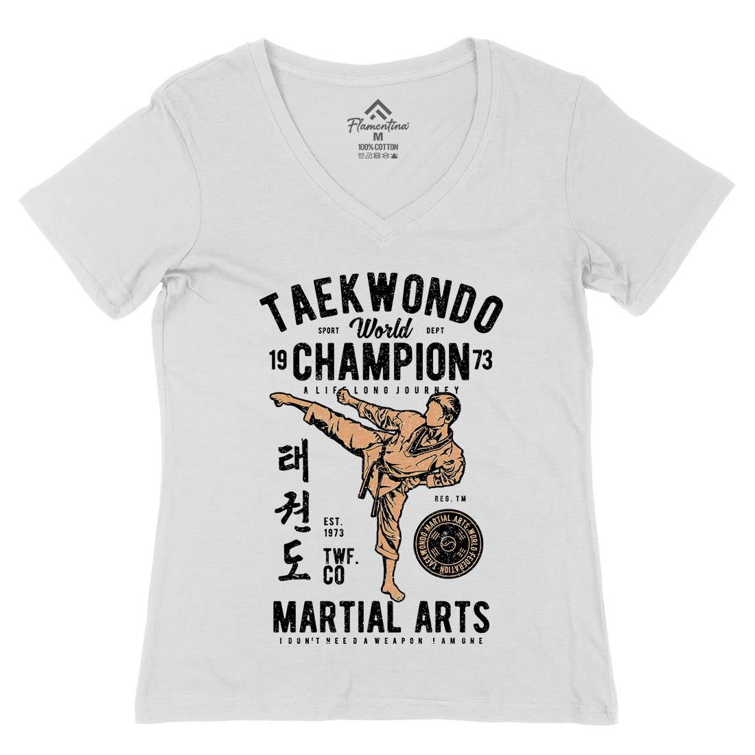 Taekwondo Womens Organic V-Neck T-Shirt Sport A770