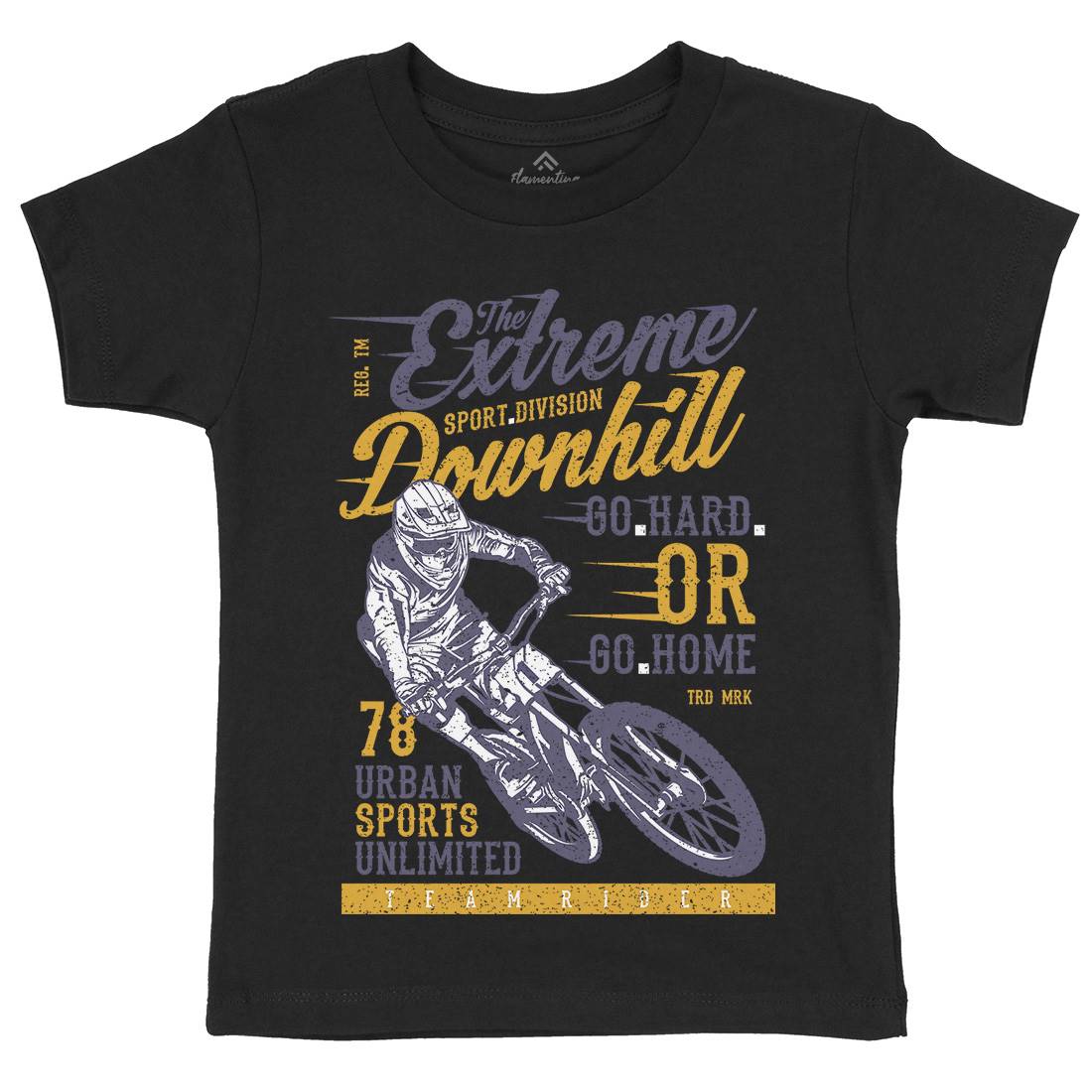 Extreme Downhill Kids Organic Crew Neck T-Shirt Bikes A772