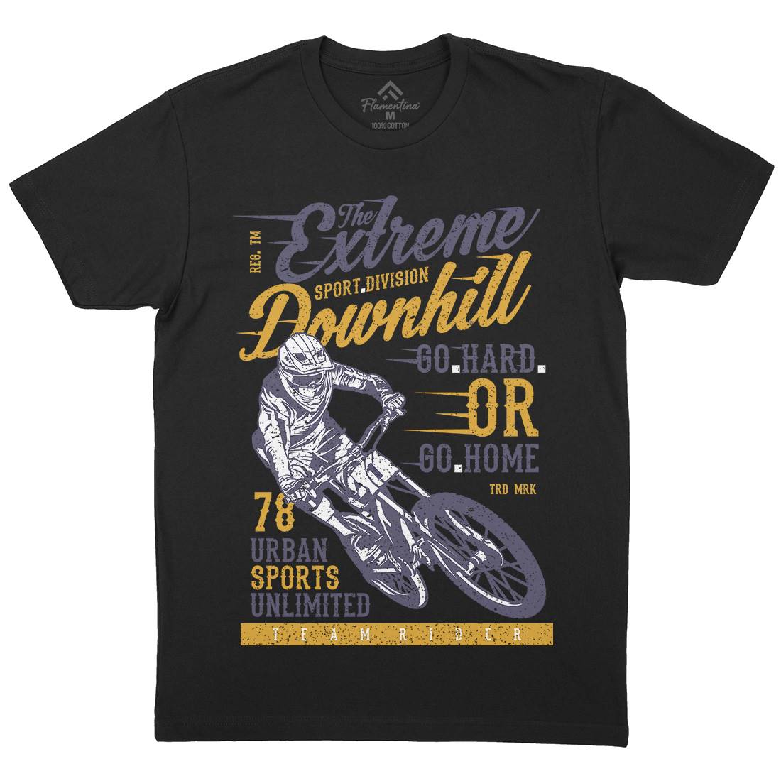 Extreme Downhill Mens Organic Crew Neck T-Shirt Bikes A772