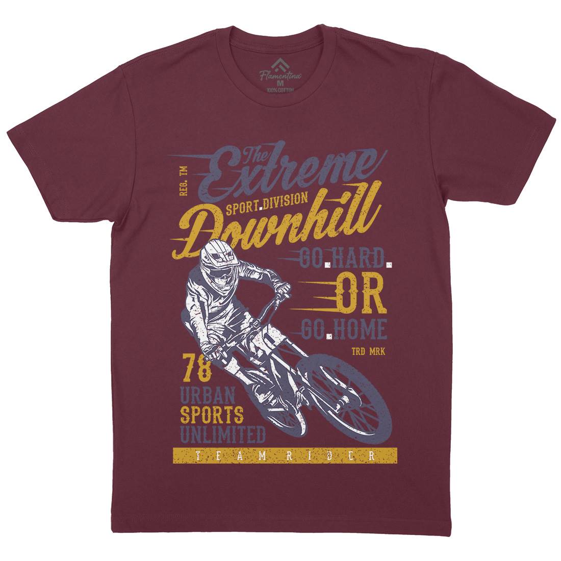 Extreme Downhill Mens Organic Crew Neck T-Shirt Bikes A772