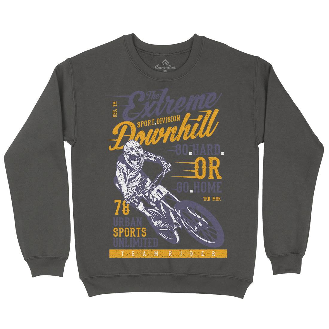 Extreme Downhill Mens Crew Neck Sweatshirt Bikes A772