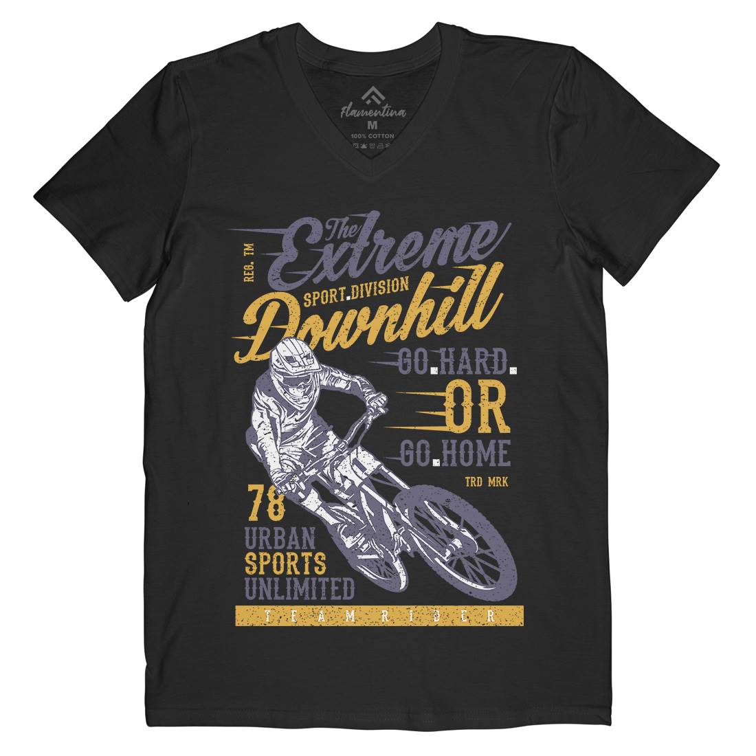 Extreme Downhill Mens V-Neck T-Shirt Bikes A772