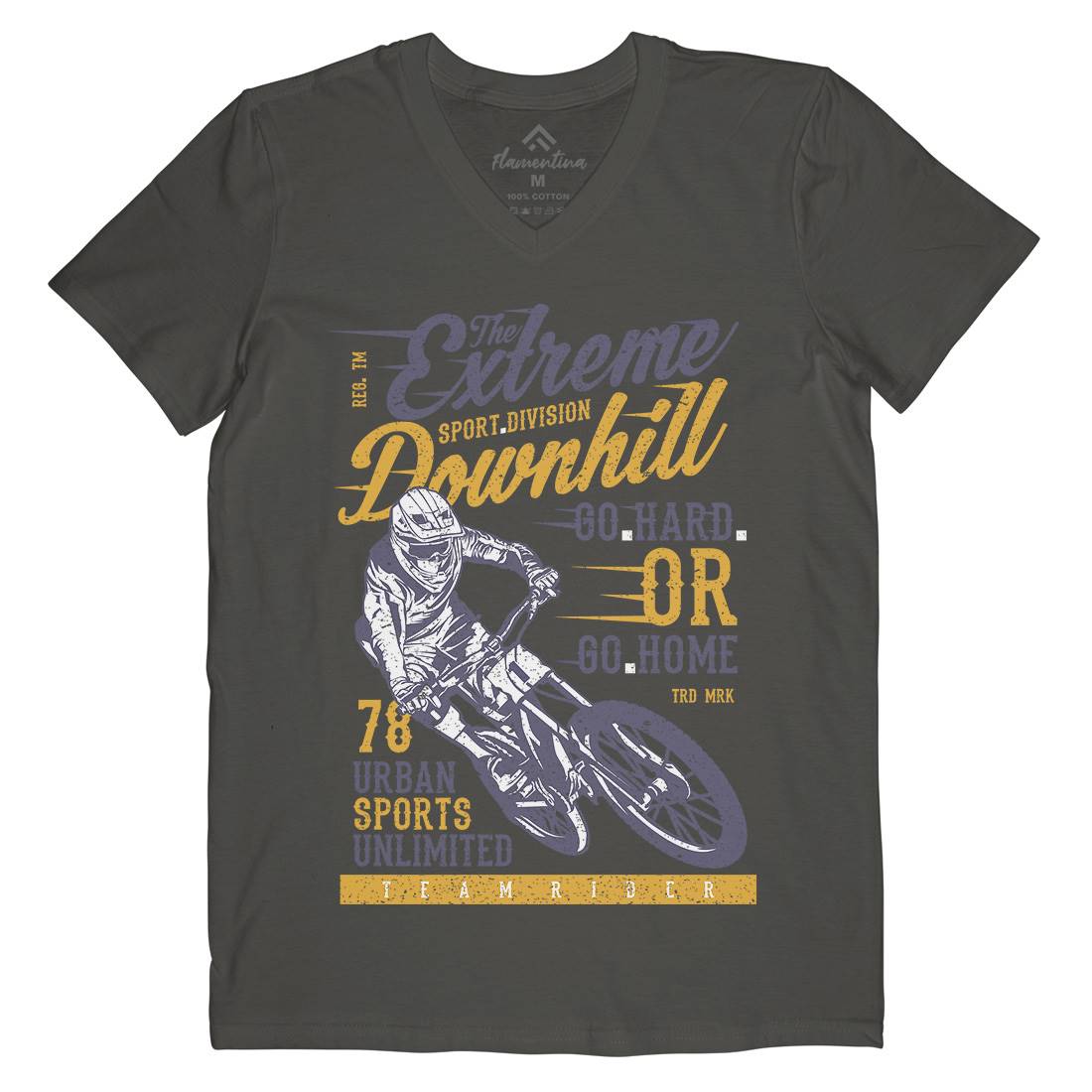 Extreme Downhill Mens V-Neck T-Shirt Bikes A772