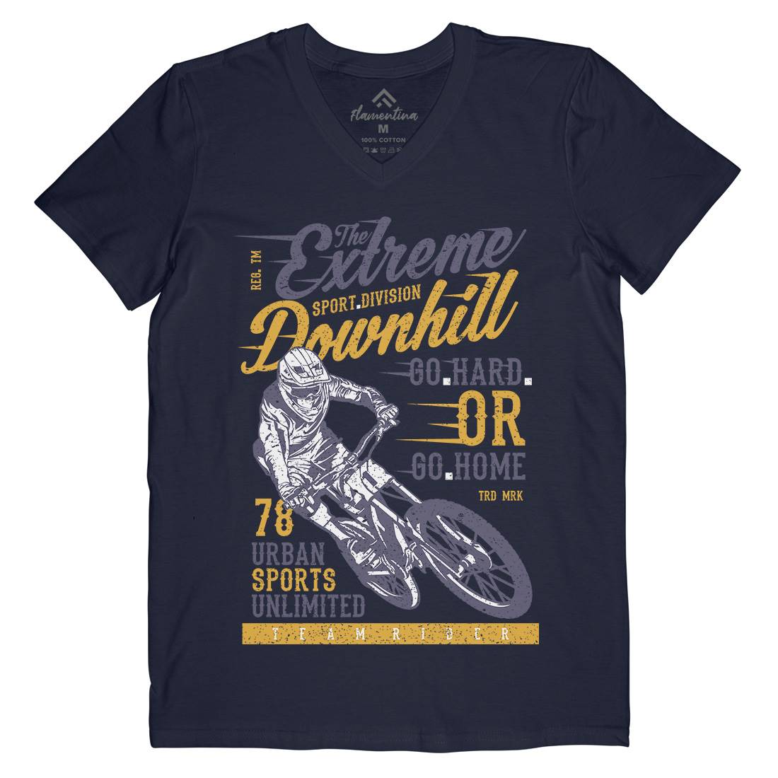 Extreme Downhill Mens Organic V-Neck T-Shirt Bikes A772