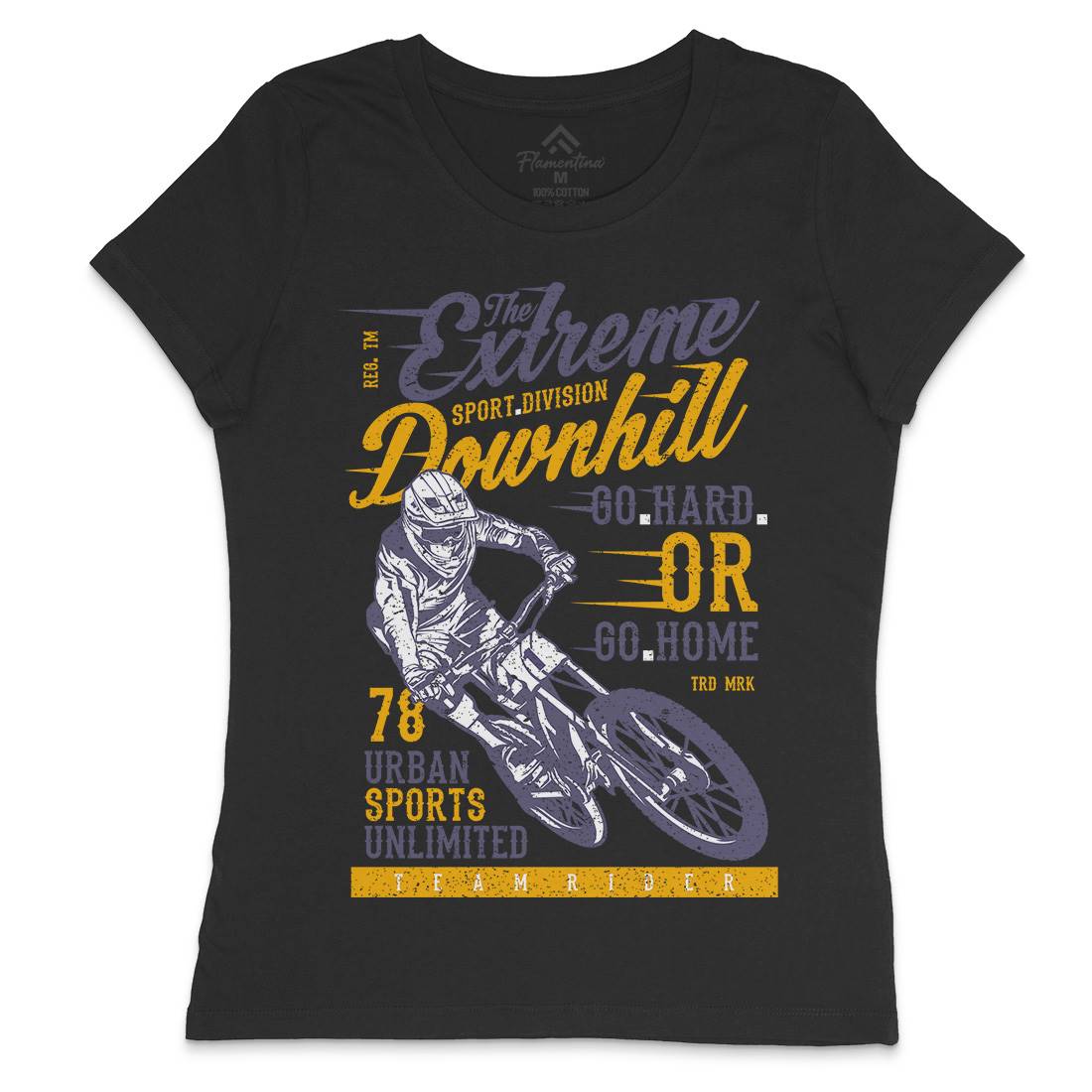 Extreme Downhill Womens Crew Neck T-Shirt Bikes A772