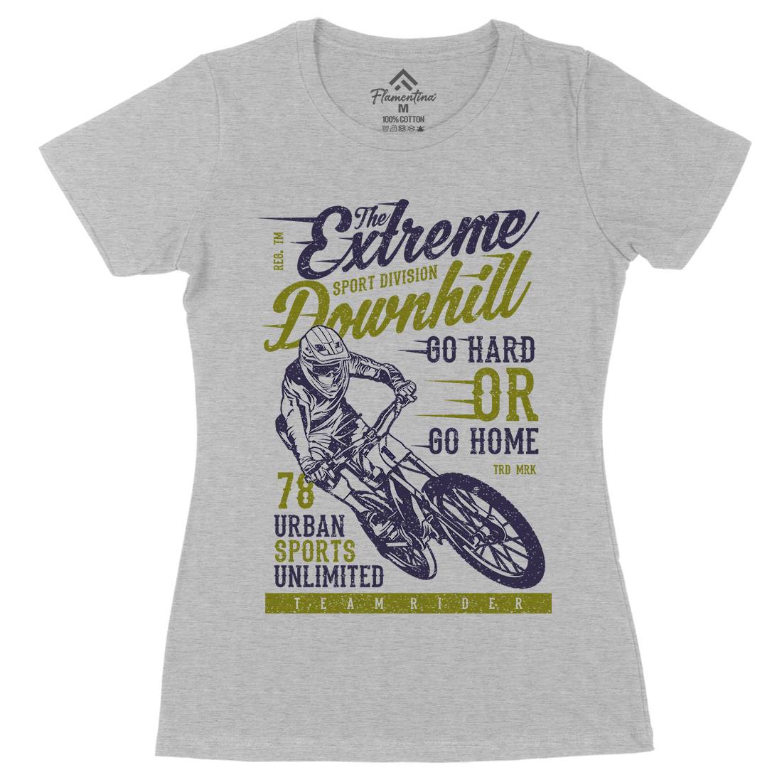 Extreme Downhill Womens Organic Crew Neck T-Shirt Bikes A772