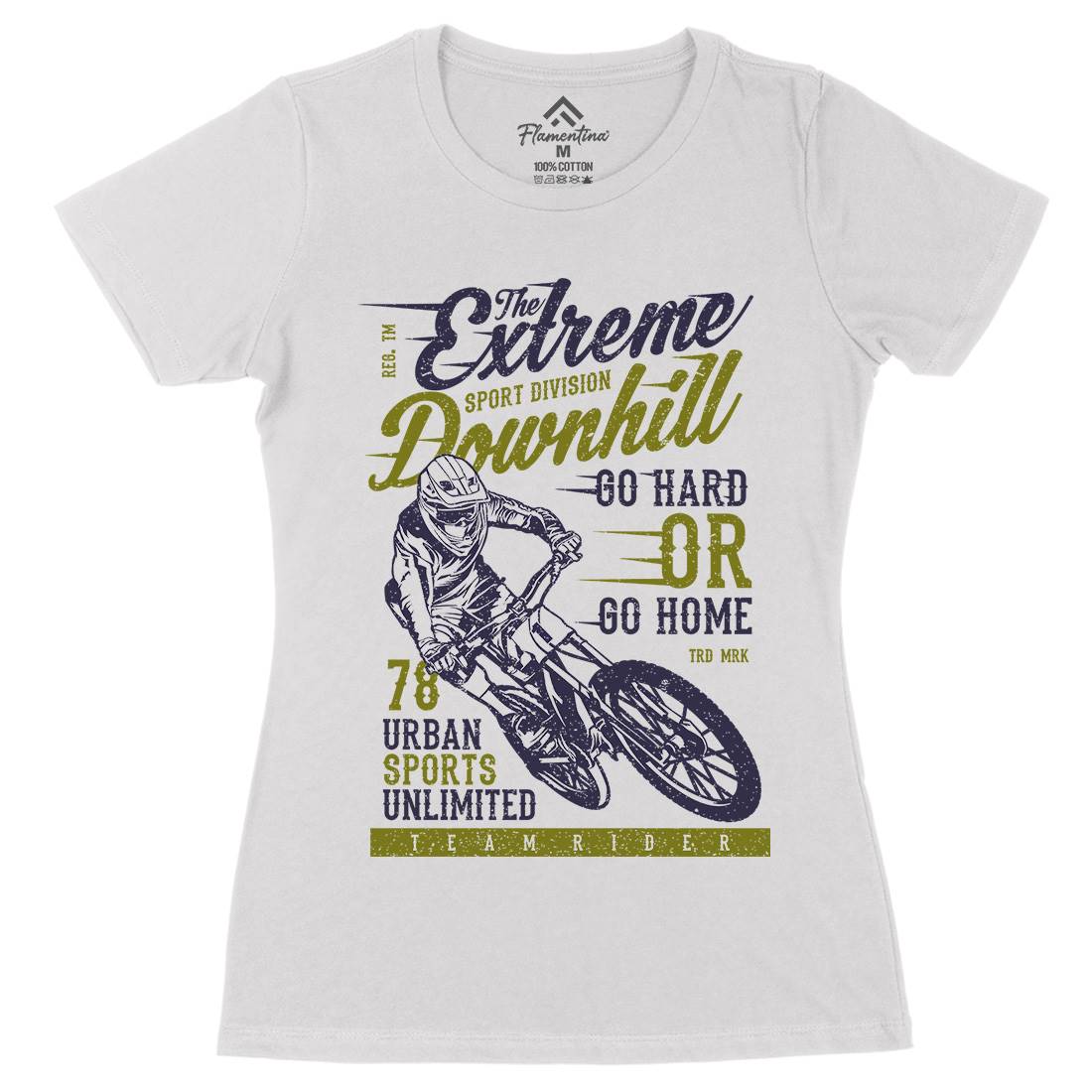 Extreme Downhill Womens Organic Crew Neck T-Shirt Bikes A772