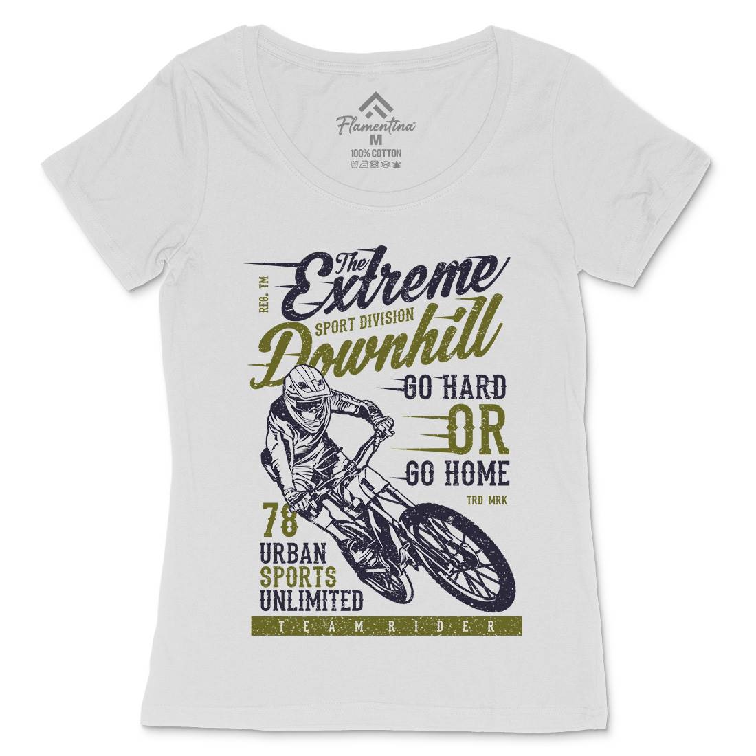 Extreme Downhill Womens Scoop Neck T-Shirt Bikes A772