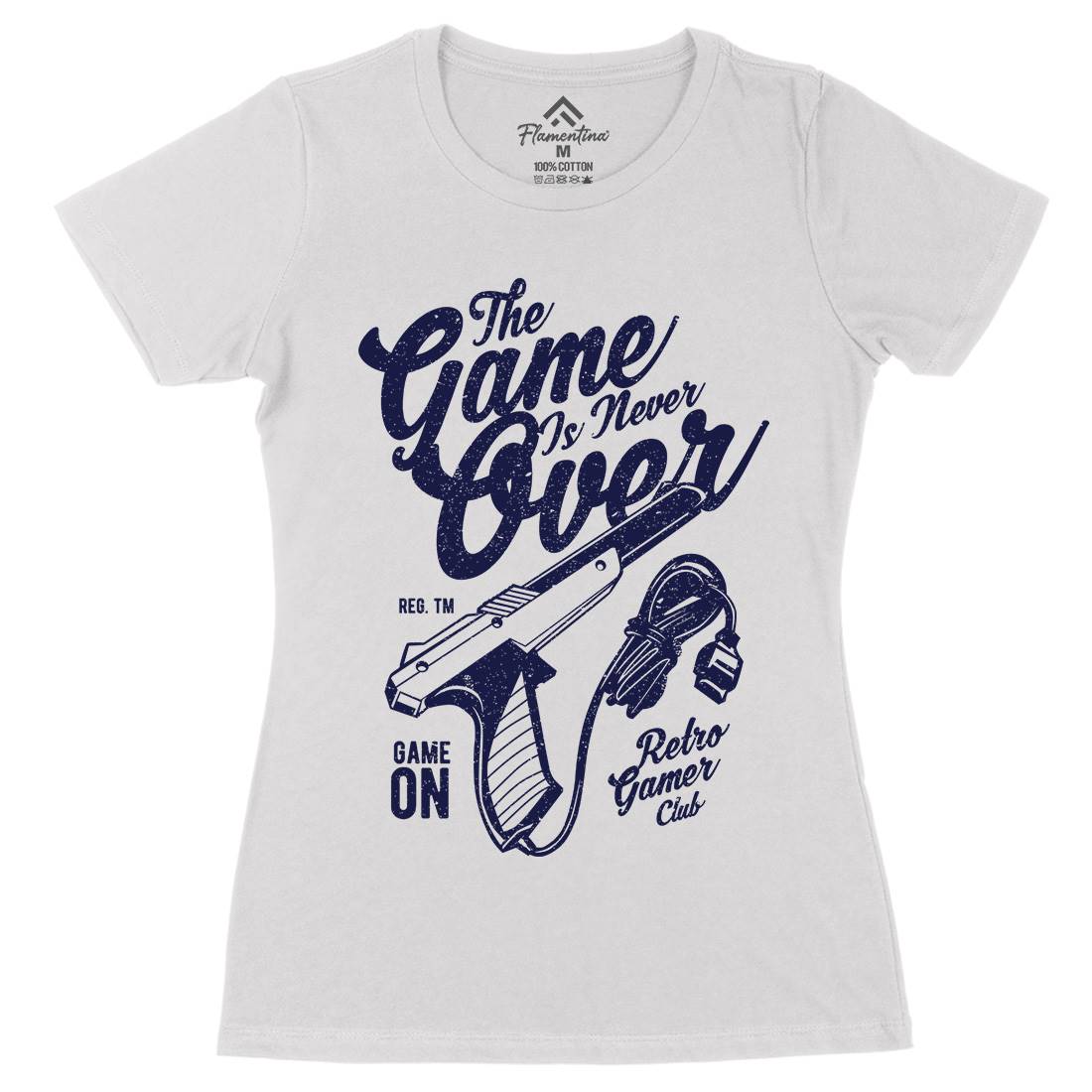 Game Is Never Over Womens Organic Crew Neck T-Shirt Geek A773