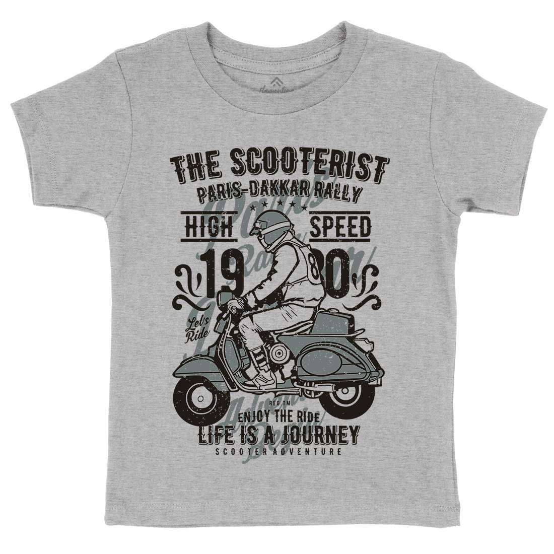 Scooterist 1980 Kids Crew Neck T-Shirt Motorcycles A774