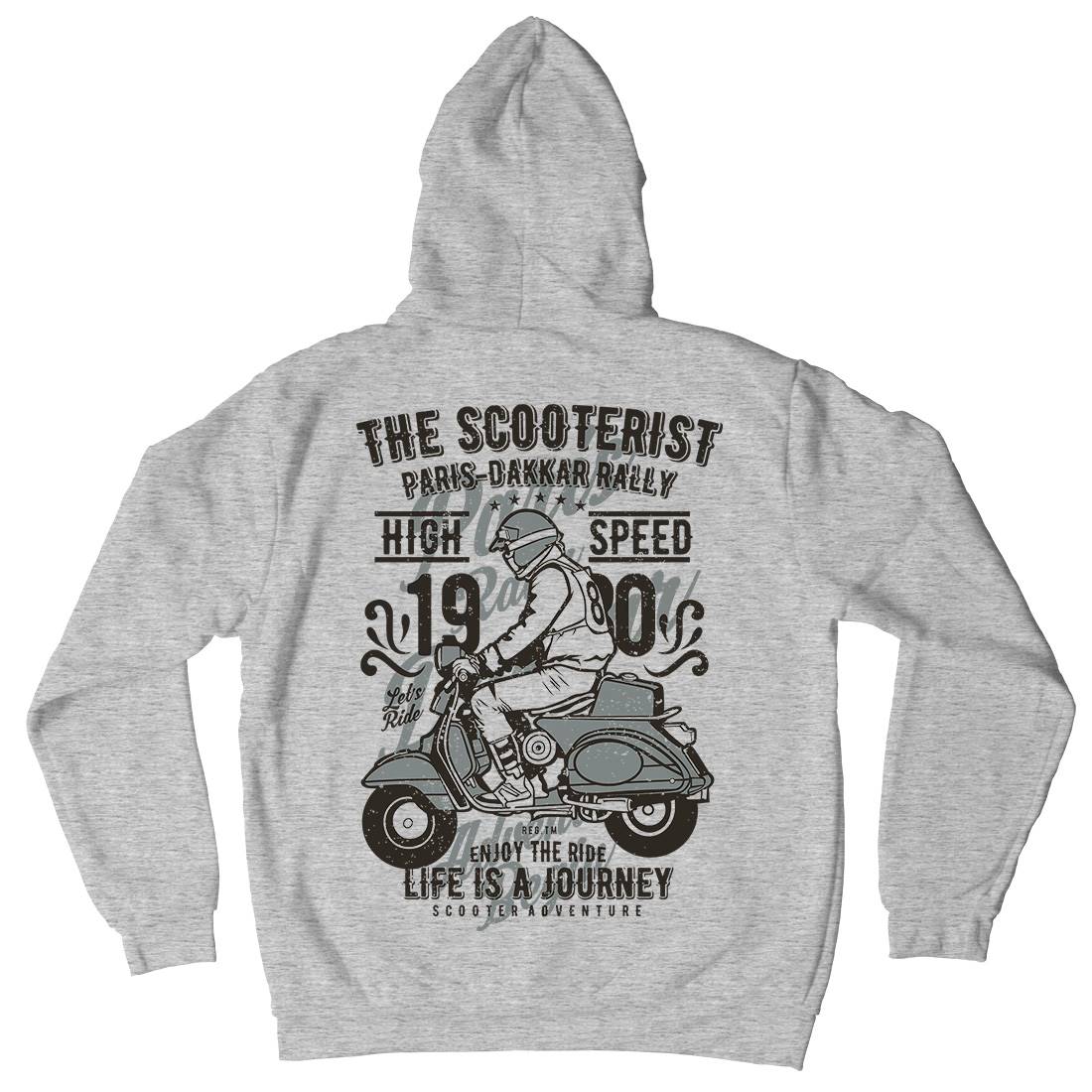 Scooterist 1980 Mens Hoodie With Pocket Motorcycles A774