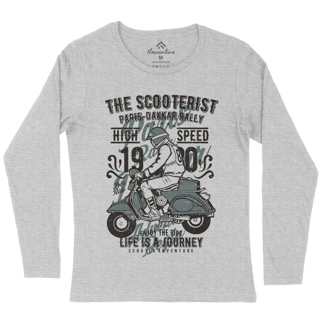 Scooterist 1980 Womens Long Sleeve T-Shirt Motorcycles A774