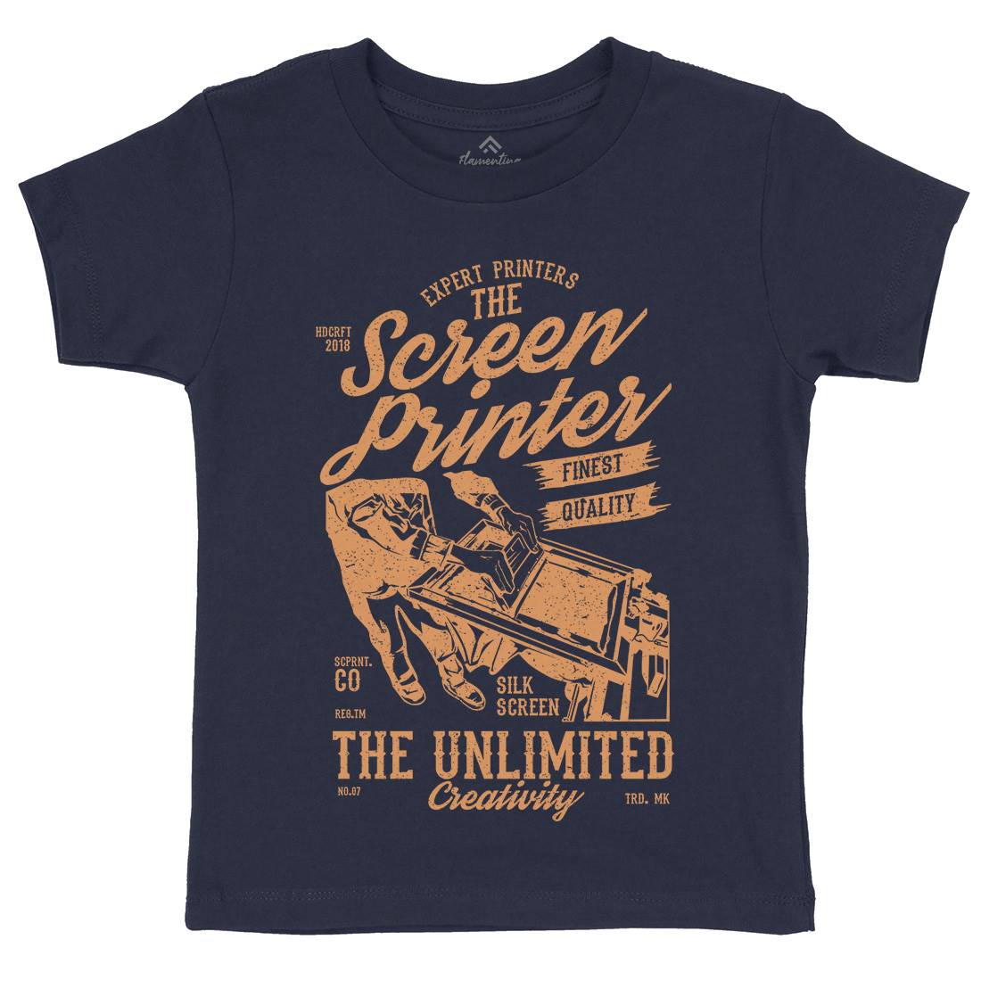 Screen Printer Kids Organic Crew Neck T-Shirt Work A775