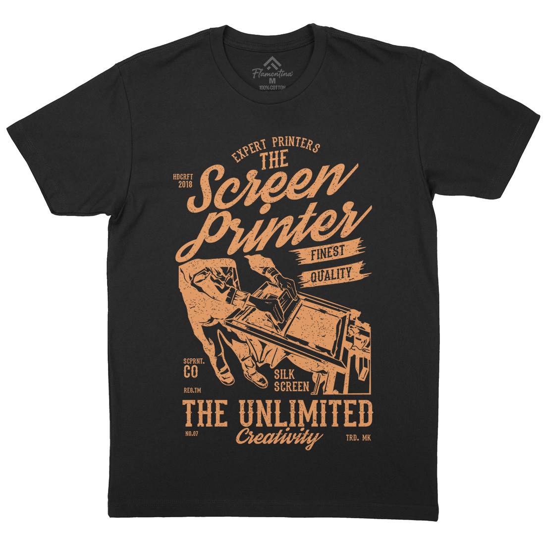 Screen Printer Mens Organic Crew Neck T-Shirt Work A775