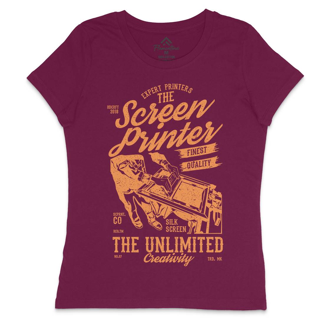 Screen Printer Womens Crew Neck T-Shirt Work A775