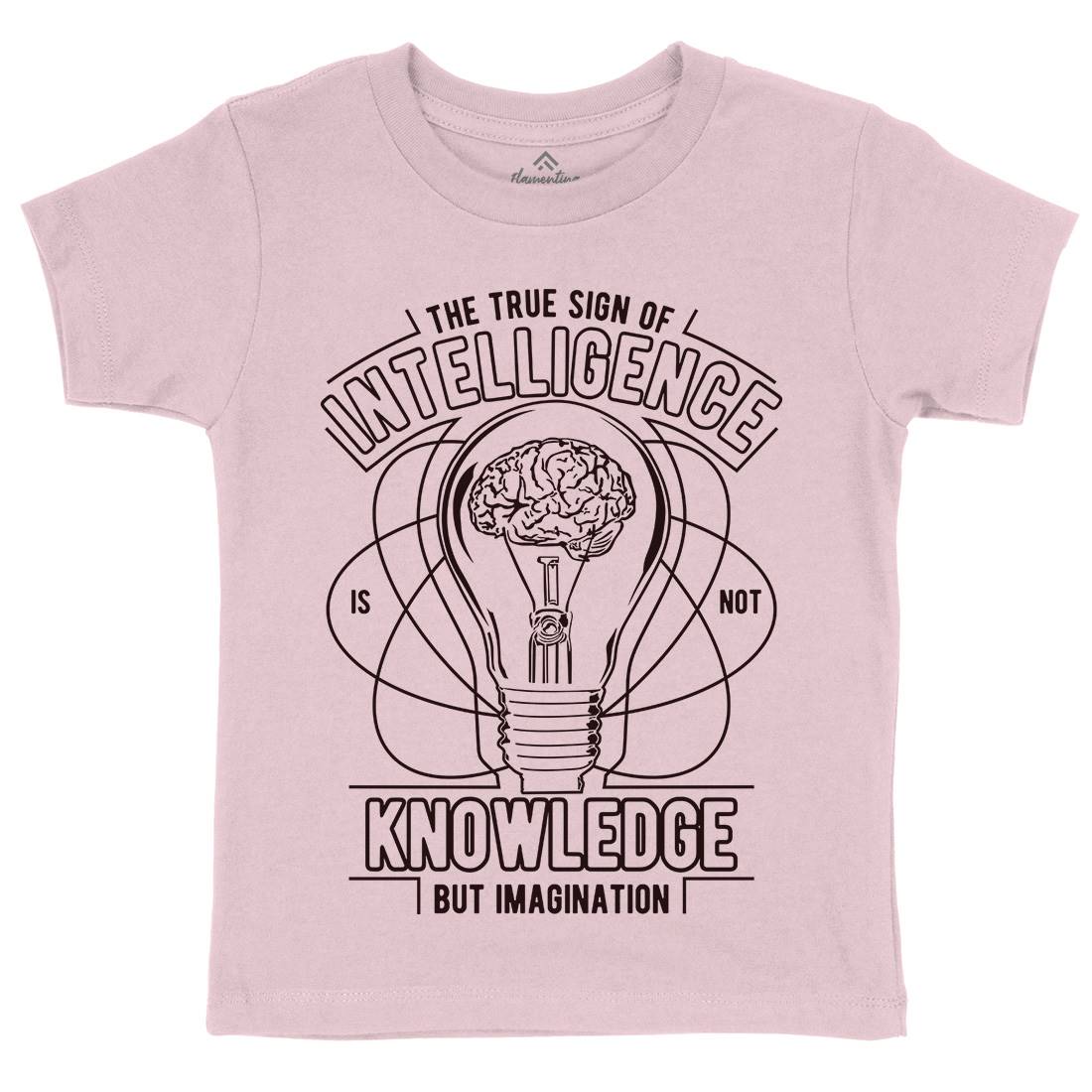 True Sign Of Intelligence Kids Organic Crew Neck T-Shirt Quotes A776