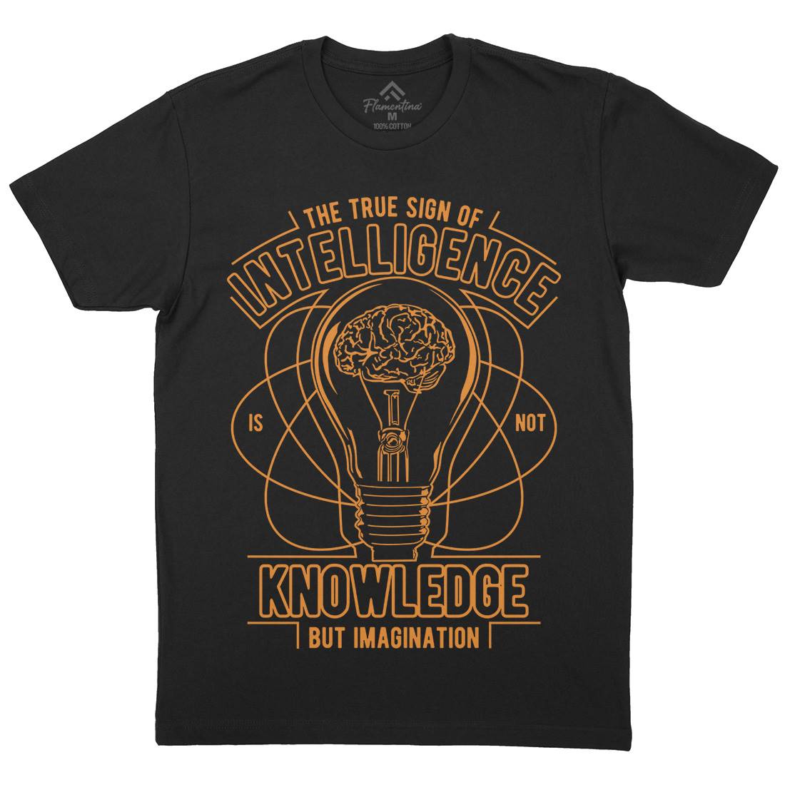 True Sign Of Intelligence Mens Organic Crew Neck T-Shirt Quotes A776