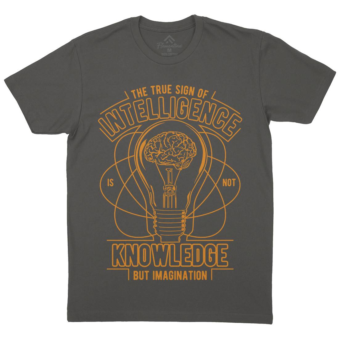 True Sign Of Intelligence Mens Organic Crew Neck T-Shirt Quotes A776