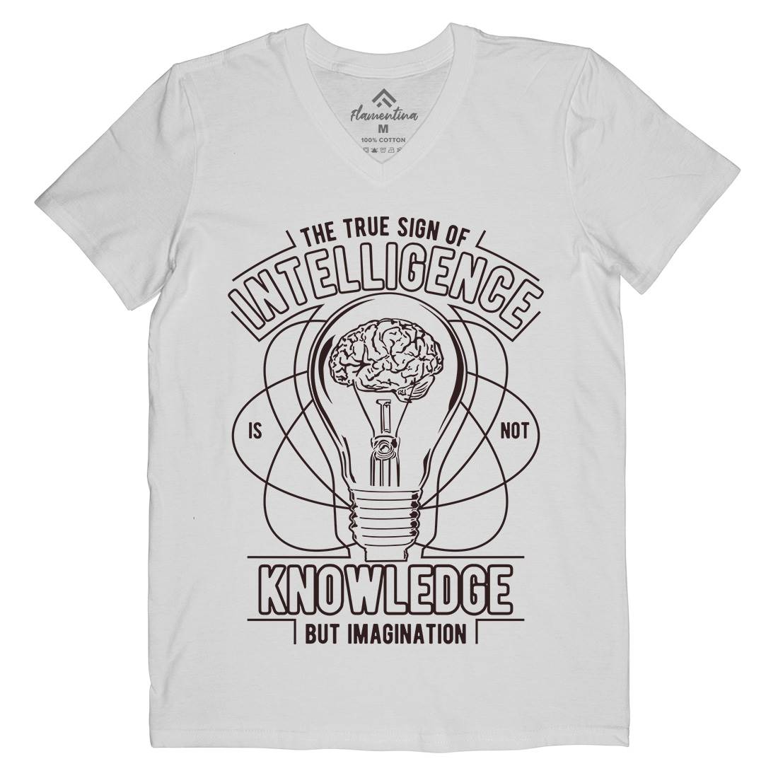 True Sign Of Intelligence Mens Organic V-Neck T-Shirt Quotes A776
