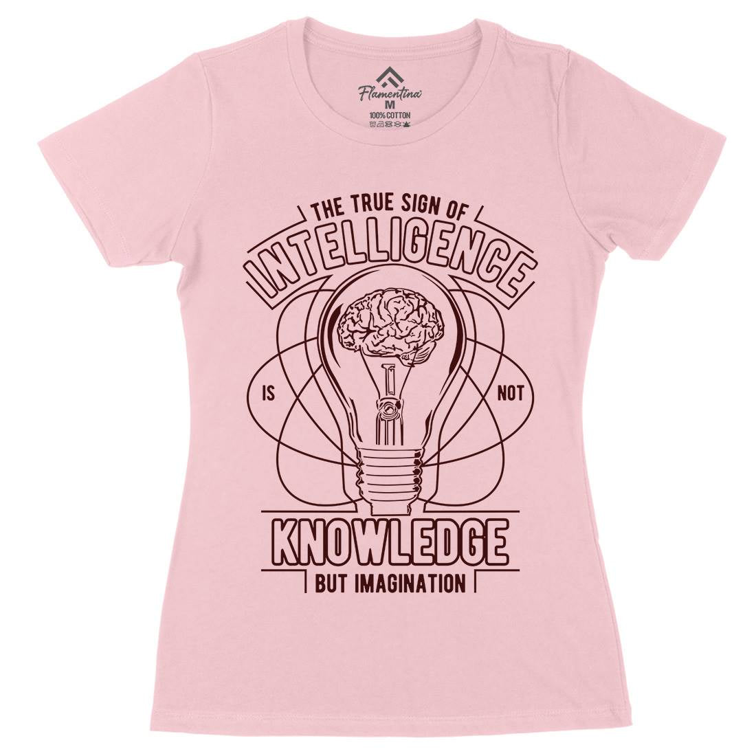 True Sign Of Intelligence Womens Organic Crew Neck T-Shirt Quotes A776