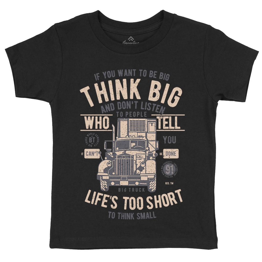 Think Big Truck Kids Organic Crew Neck T-Shirt Vehicles A777