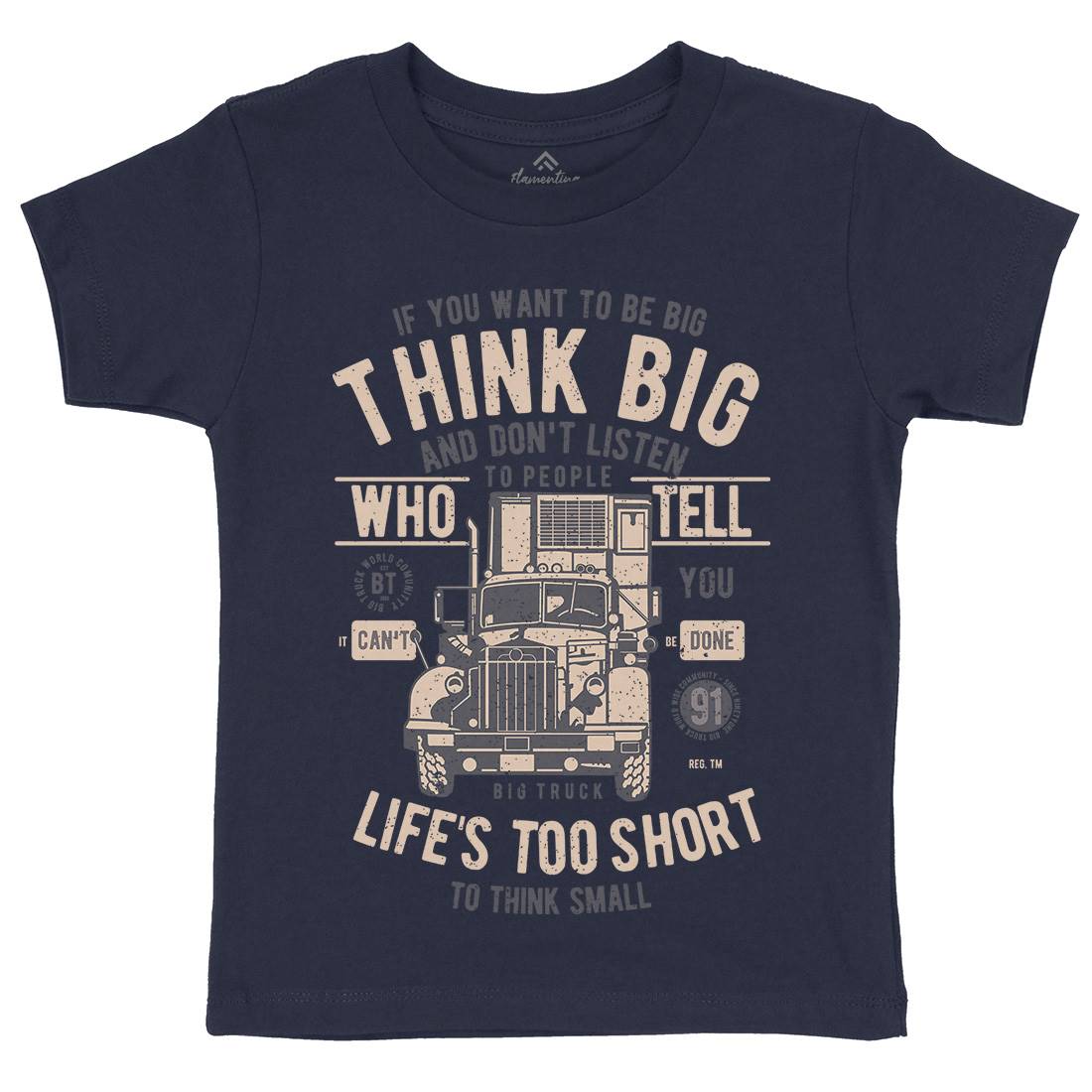 Think Big Truck Kids Crew Neck T-Shirt Vehicles A777