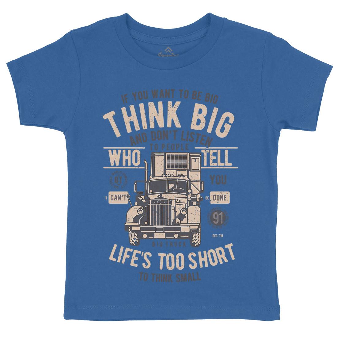 Think Big Truck Kids Organic Crew Neck T-Shirt Vehicles A777