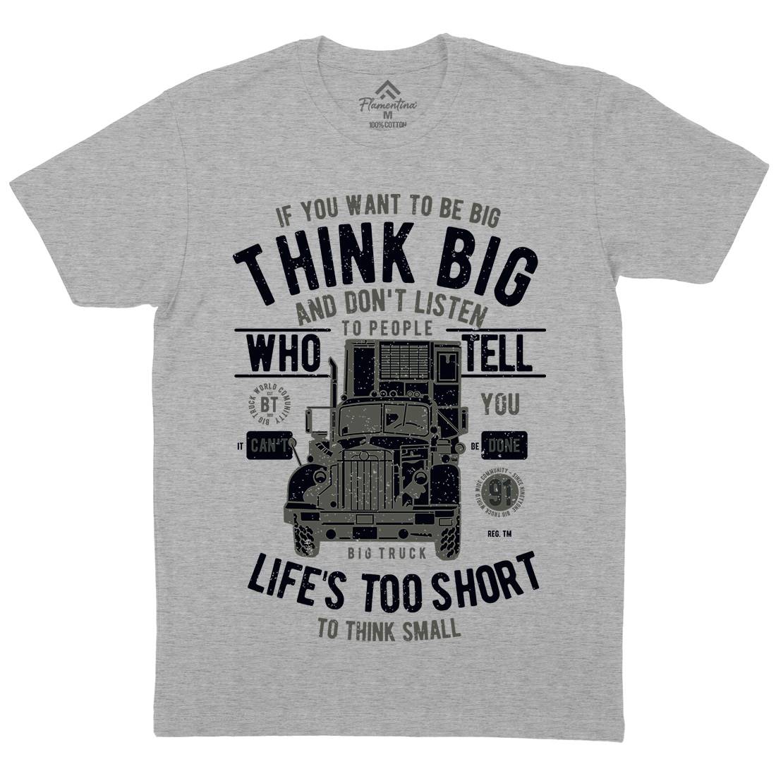 Think Big Truck Mens Organic Crew Neck T-Shirt Vehicles A777