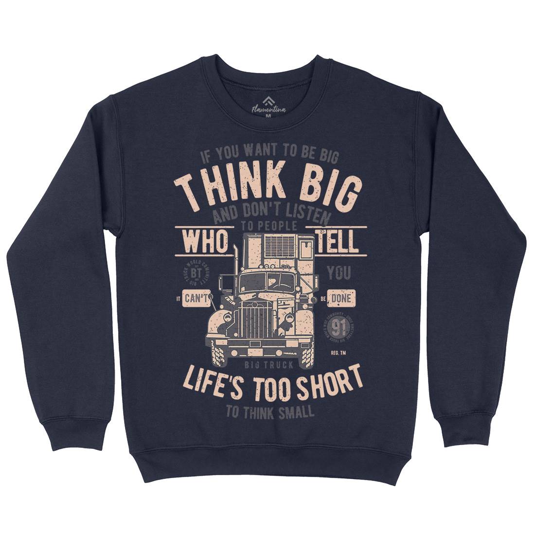 Think Big Truck Kids Crew Neck Sweatshirt Vehicles A777