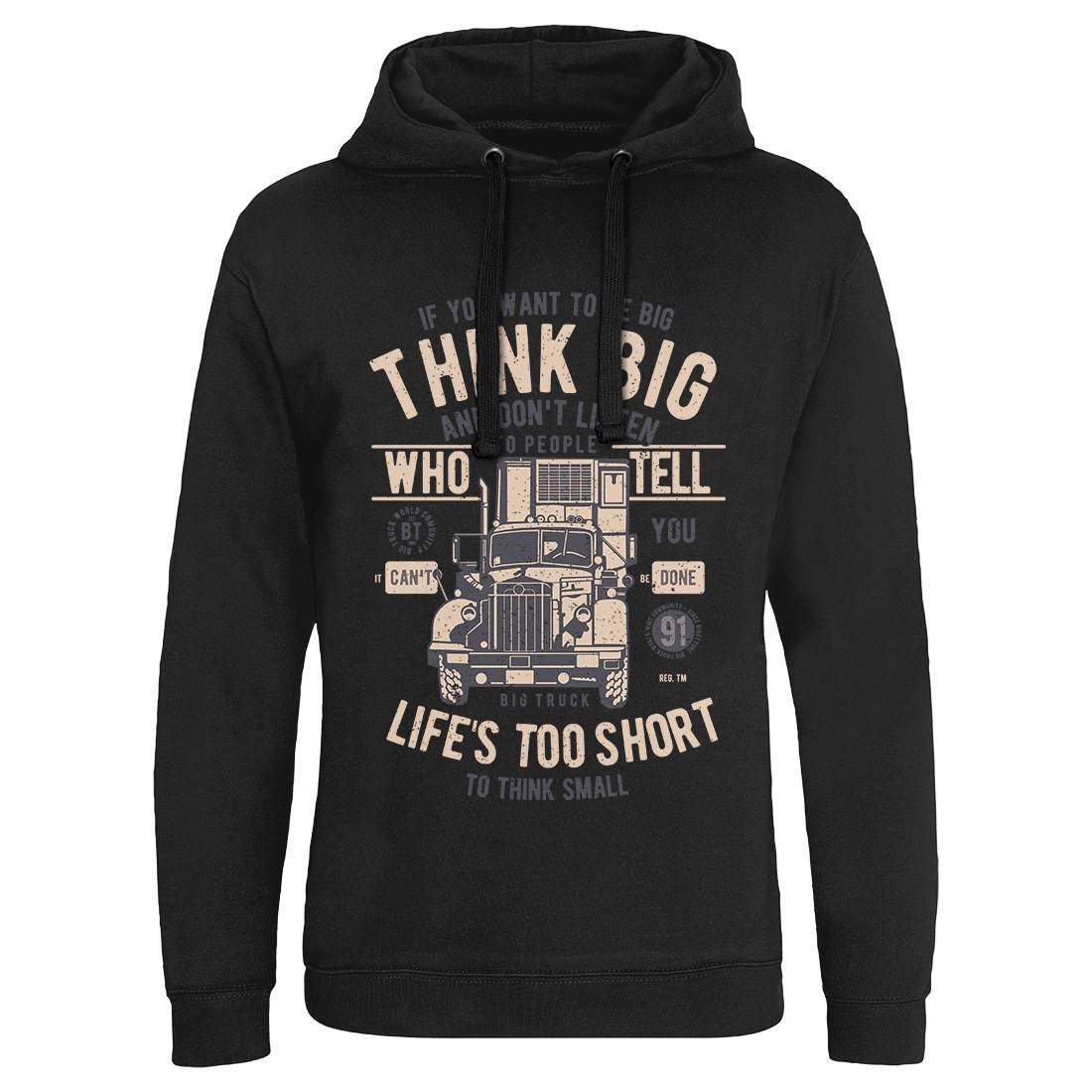 Think Big Truck Mens Hoodie Without Pocket Vehicles A777