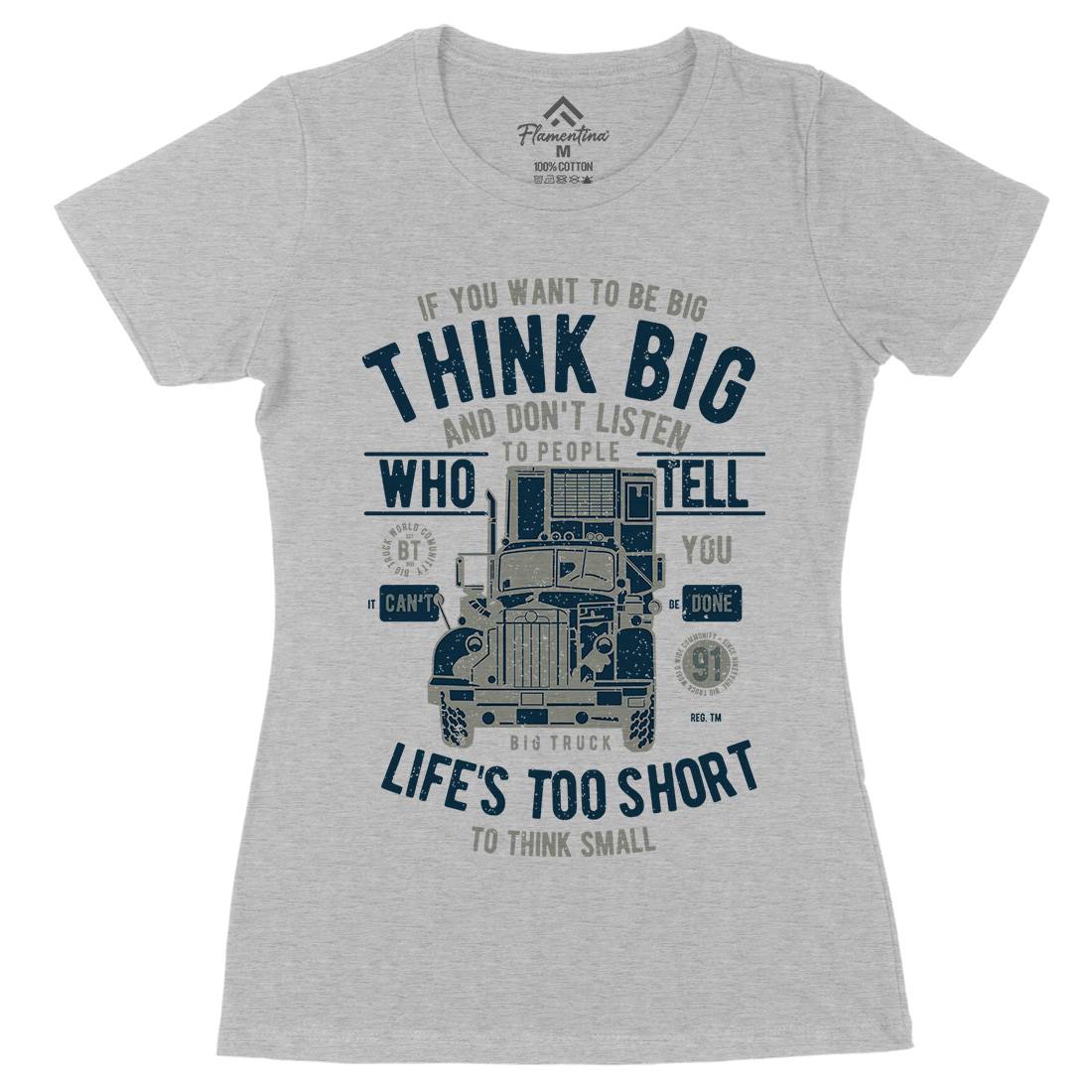 Think Big Truck Womens Organic Crew Neck T-Shirt Vehicles A777