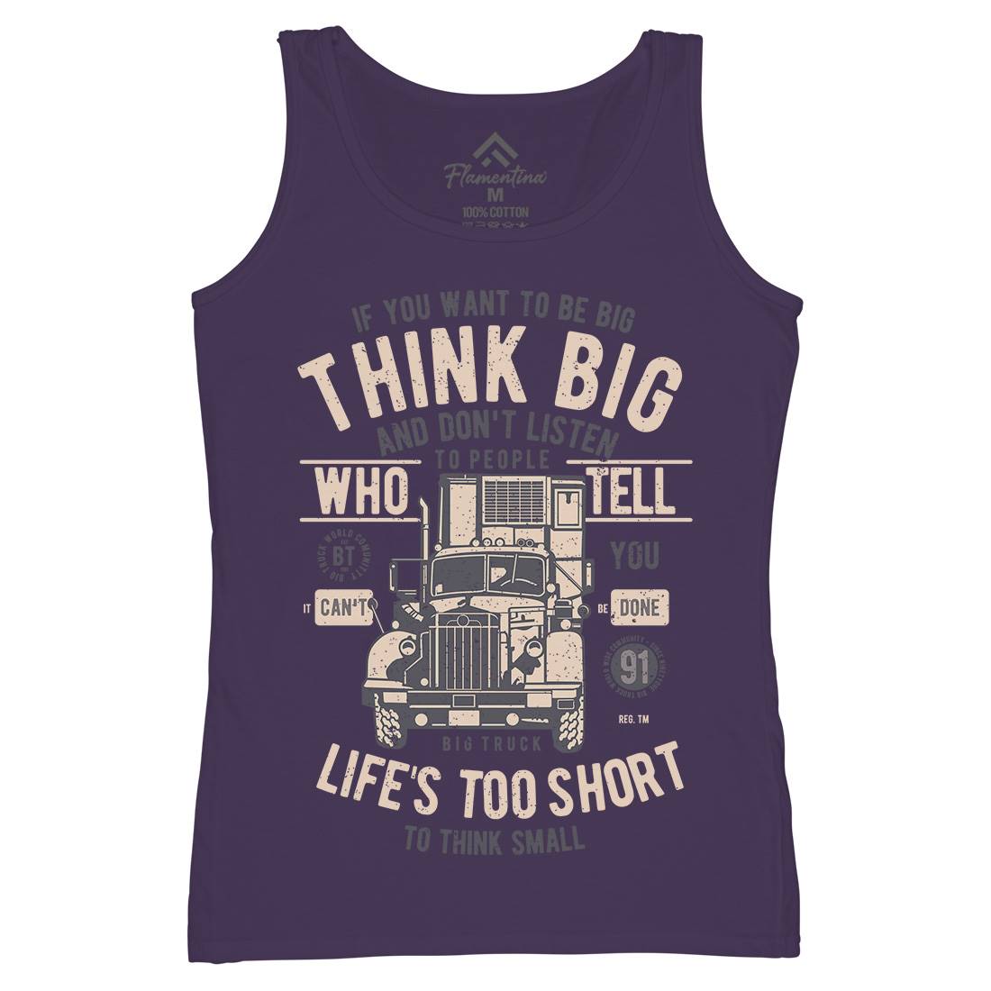Think Big Truck Womens Organic Tank Top Vest Vehicles A777
