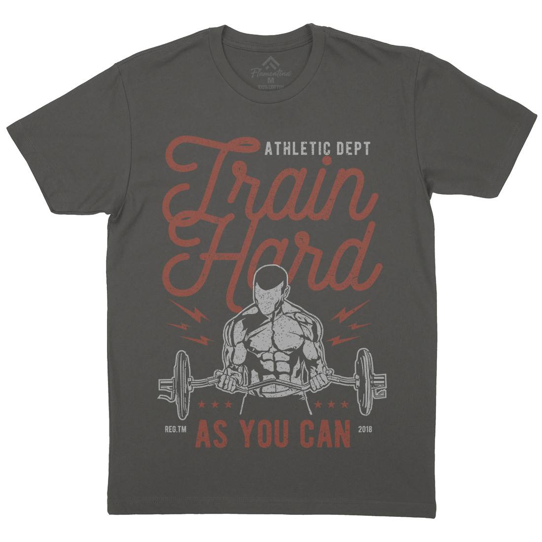 Train Hard Mens Crew Neck T-Shirt Gym A778