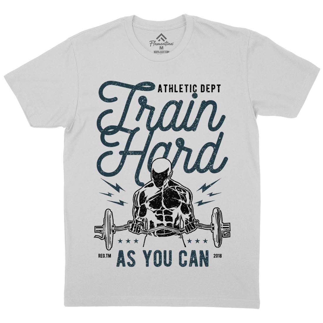 Train Hard Mens Crew Neck T-Shirt Gym A778