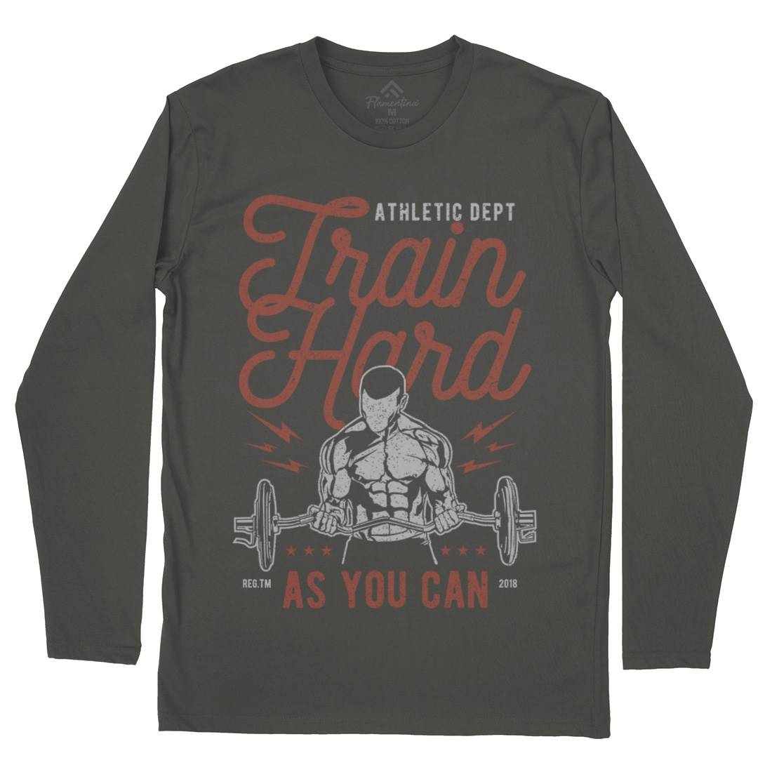 Train Hard Mens Long Sleeve T-Shirt Gym A778