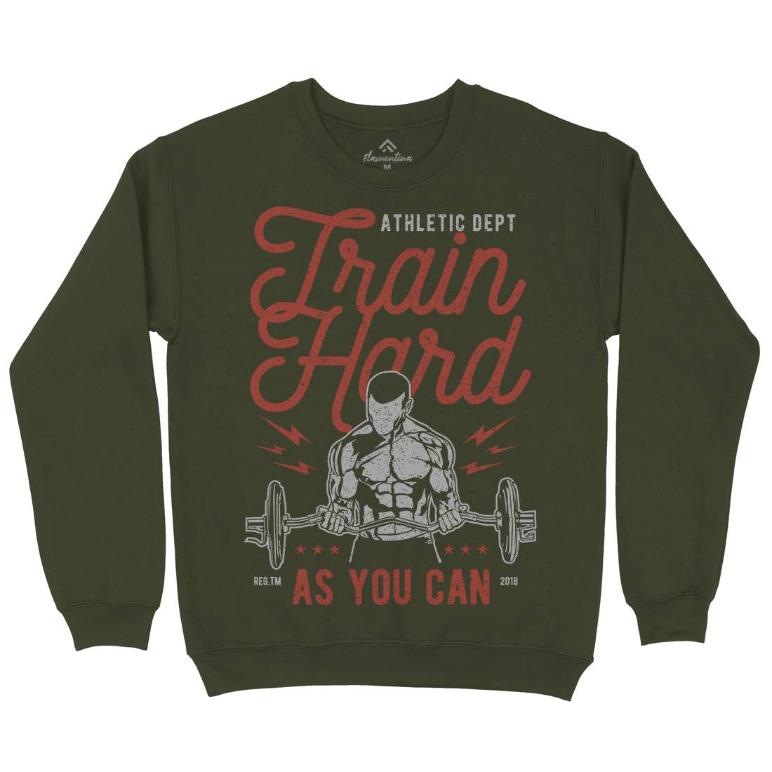 Train Hard Mens Crew Neck Sweatshirt Gym A778