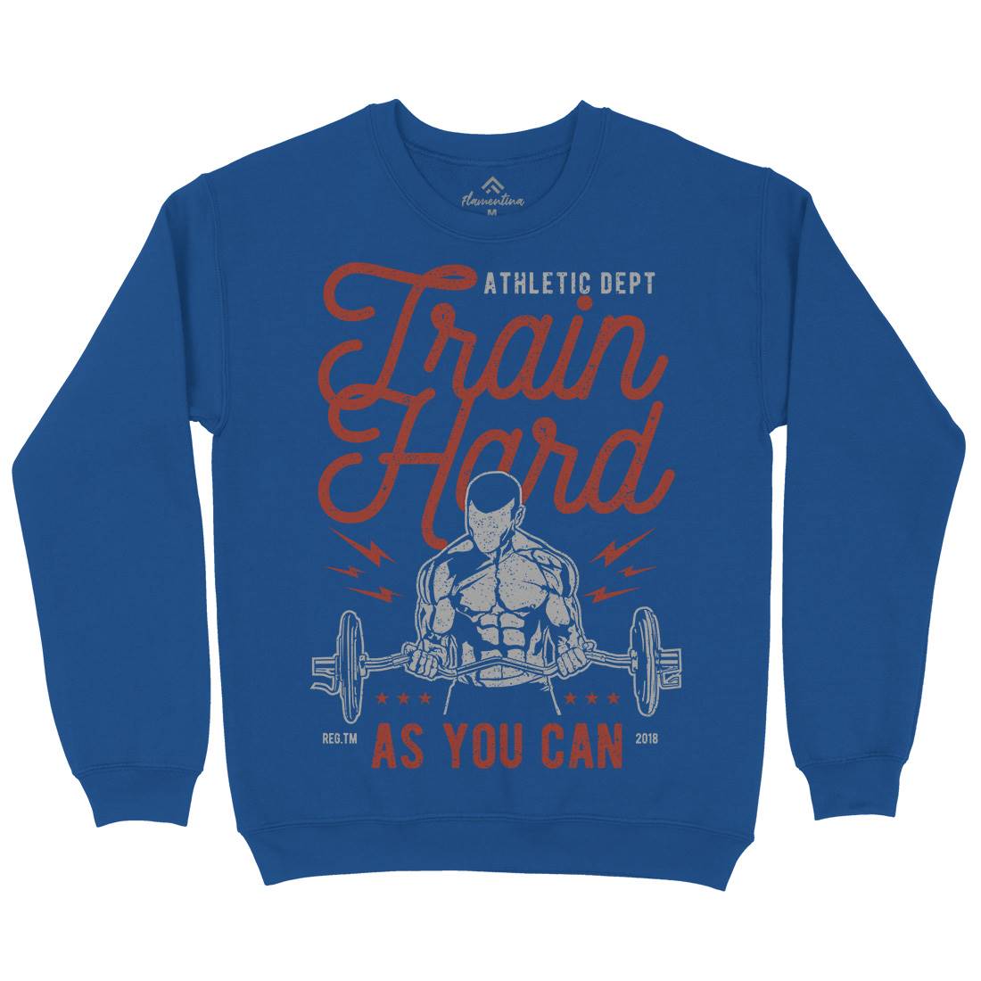 Train Hard Mens Crew Neck Sweatshirt Gym A778