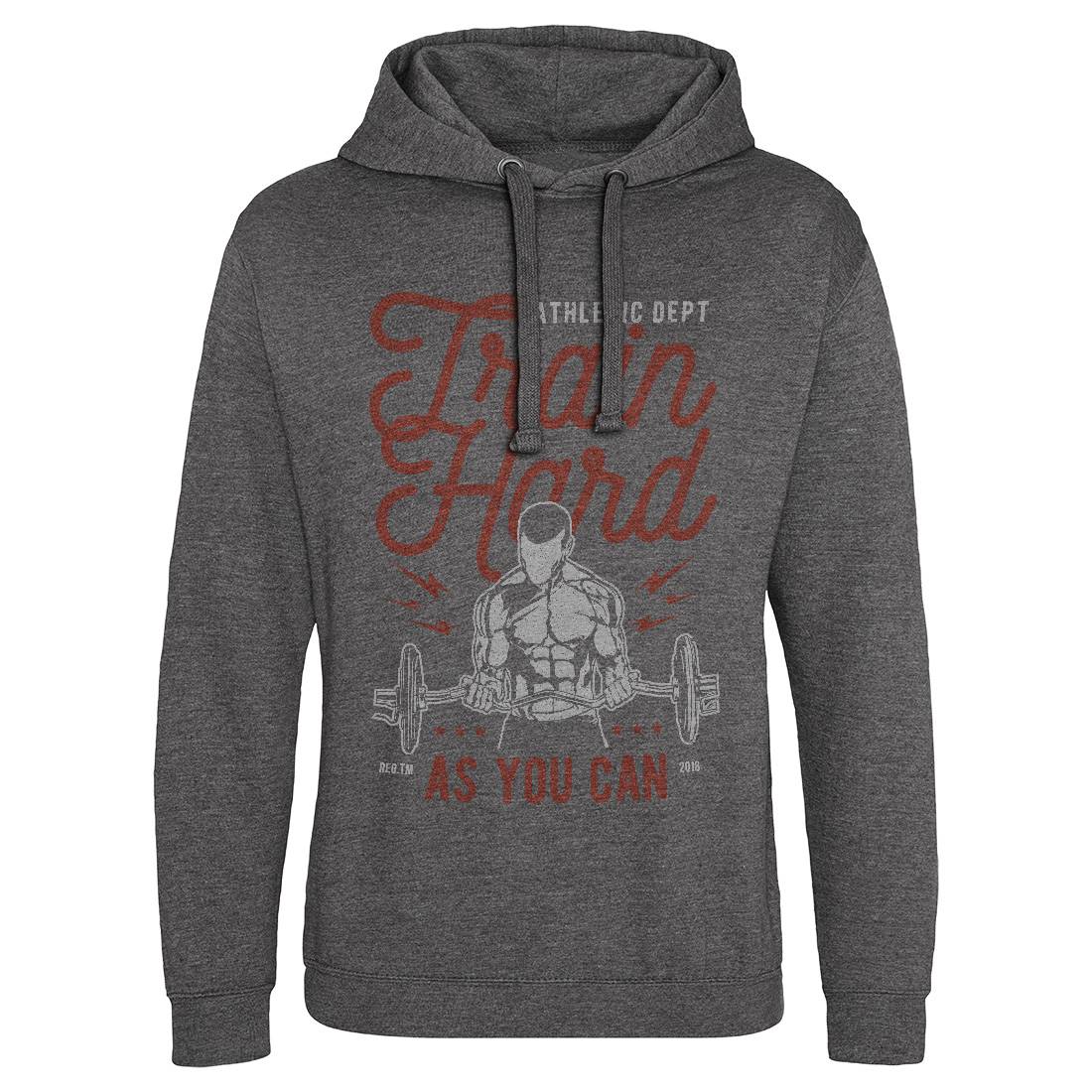 Train Hard Mens Hoodie Without Pocket Gym A778