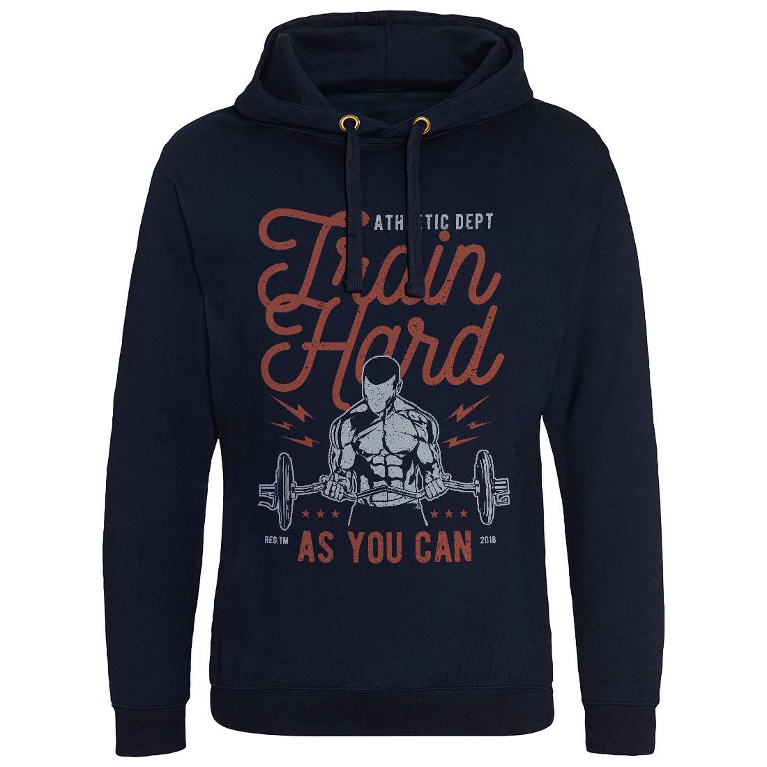 Train Hard Mens Hoodie Without Pocket Gym A778